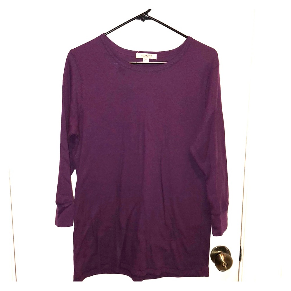 Plus size women’s Purple 3/4 Sleeve Thermal Sz.3x